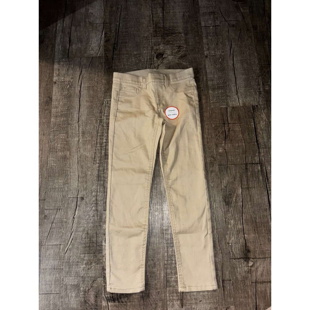 Wonder Nation Girls Khaki Tan‎ Super Soft Stretch Jeggings Size S 6-6X Pull On